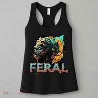 I Am Feral Cat Orange And Yellow Women's Tank Top thumb 3