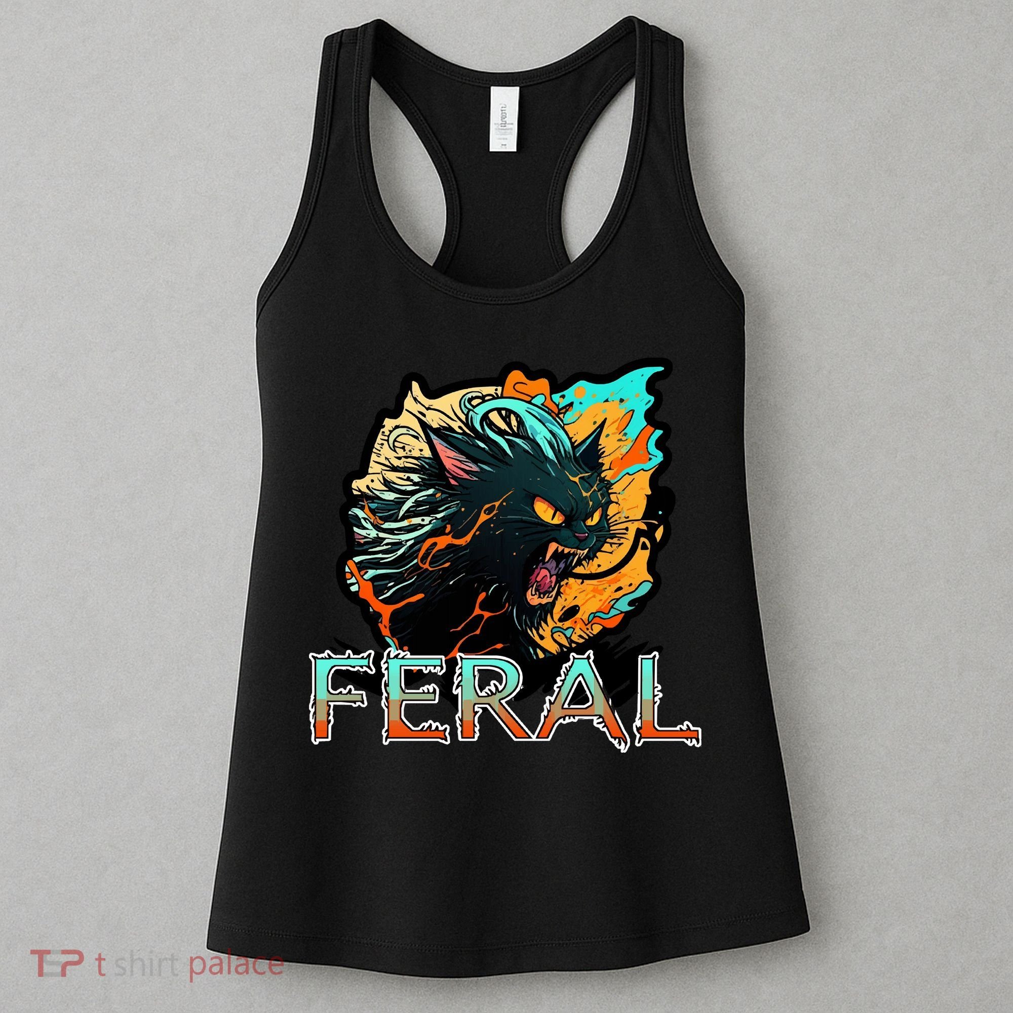 I Am Feral Cat Orange And Yellow Women's Tank Top