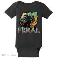 I Am Feral Cat Orange And Yellow Baby Bodysuit thumb 0