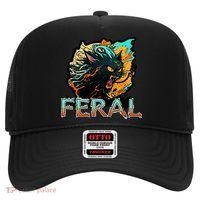 I Am Feral Cat Orange And Yellow Hat thumb 0