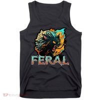 I Am Feral Cat Orange And Yellow Tank Top thumb 0