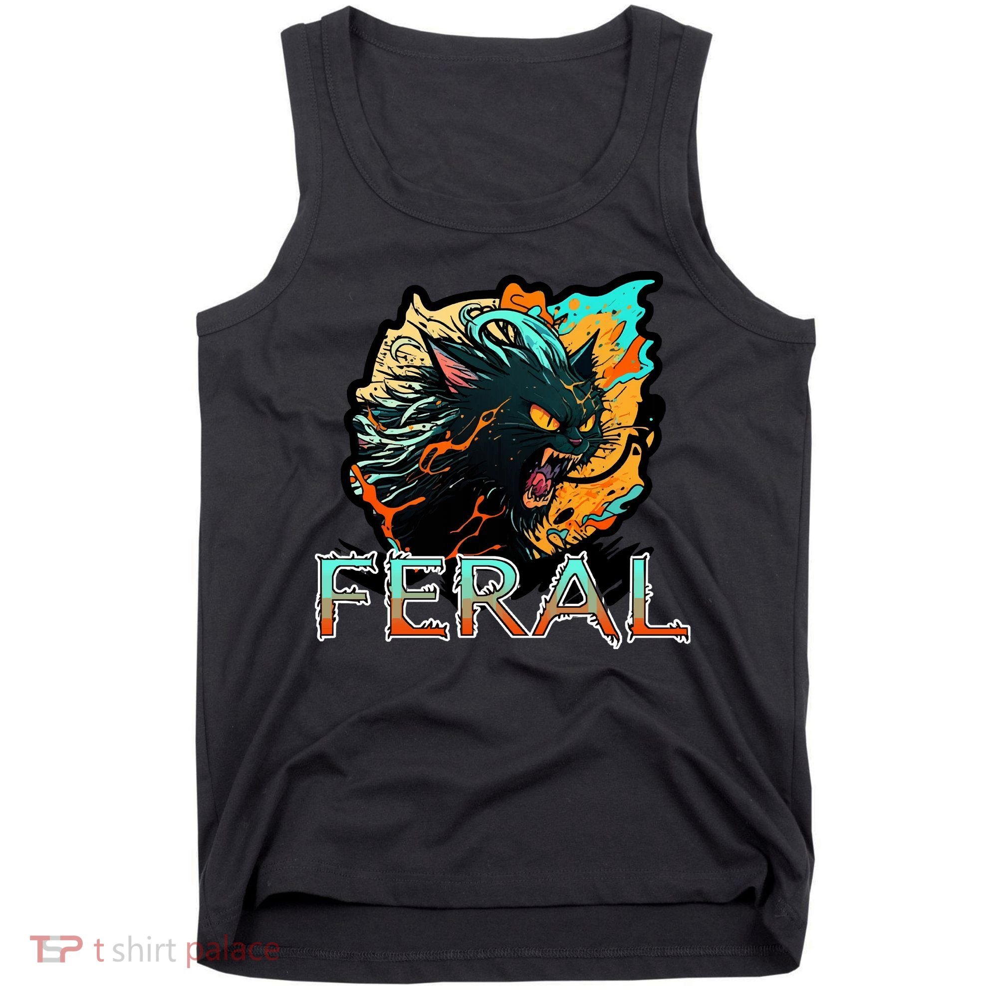 I Am Feral Cat Orange And Yellow Tank Top