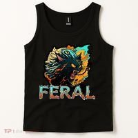 I Am Feral Cat Orange And Yellow Tank Top thumb 2
