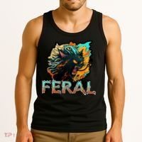 I Am Feral Cat Orange And Yellow Tank Top thumb 3