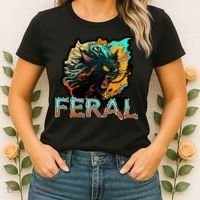 I Am Feral Cat Orange And Yellow Women's T-Shirt thumb 2