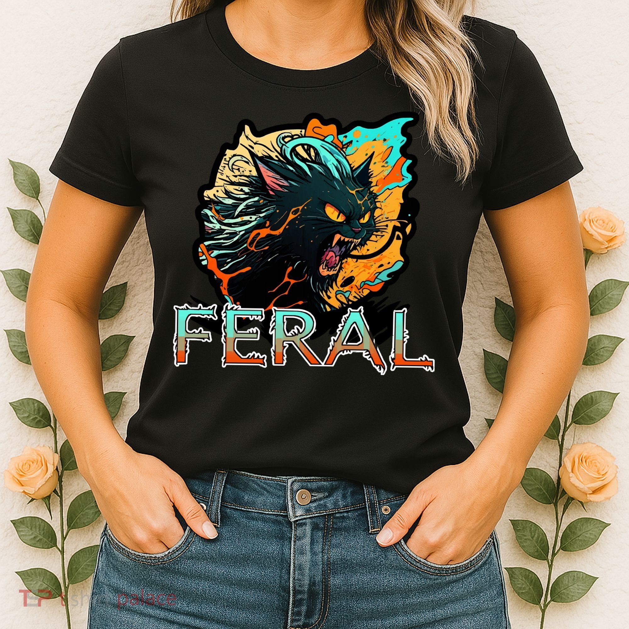 I Am Feral Cat Orange And Yellow Women's T-Shirt