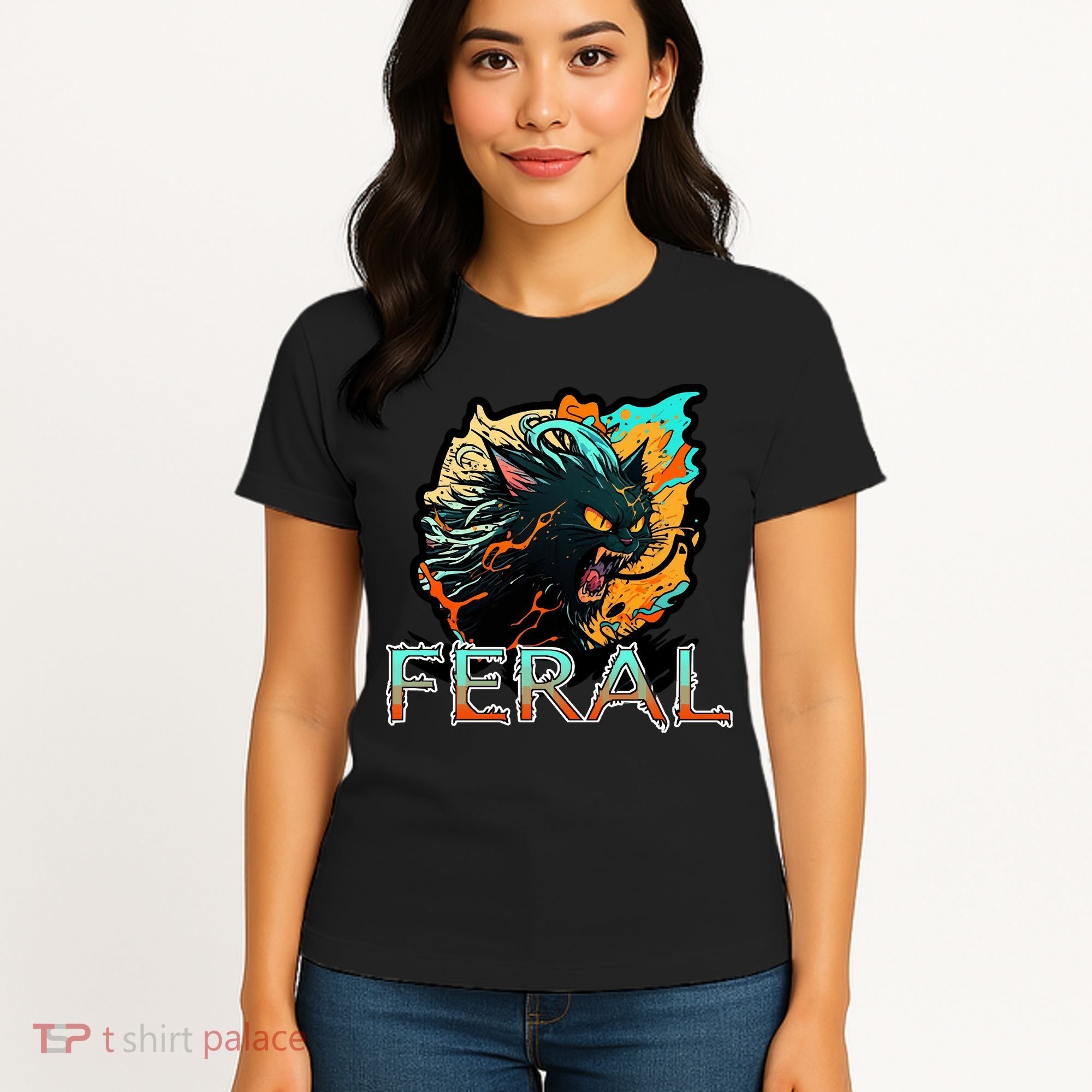 I Am Feral Cat Orange And Yellow Women's T-Shirt