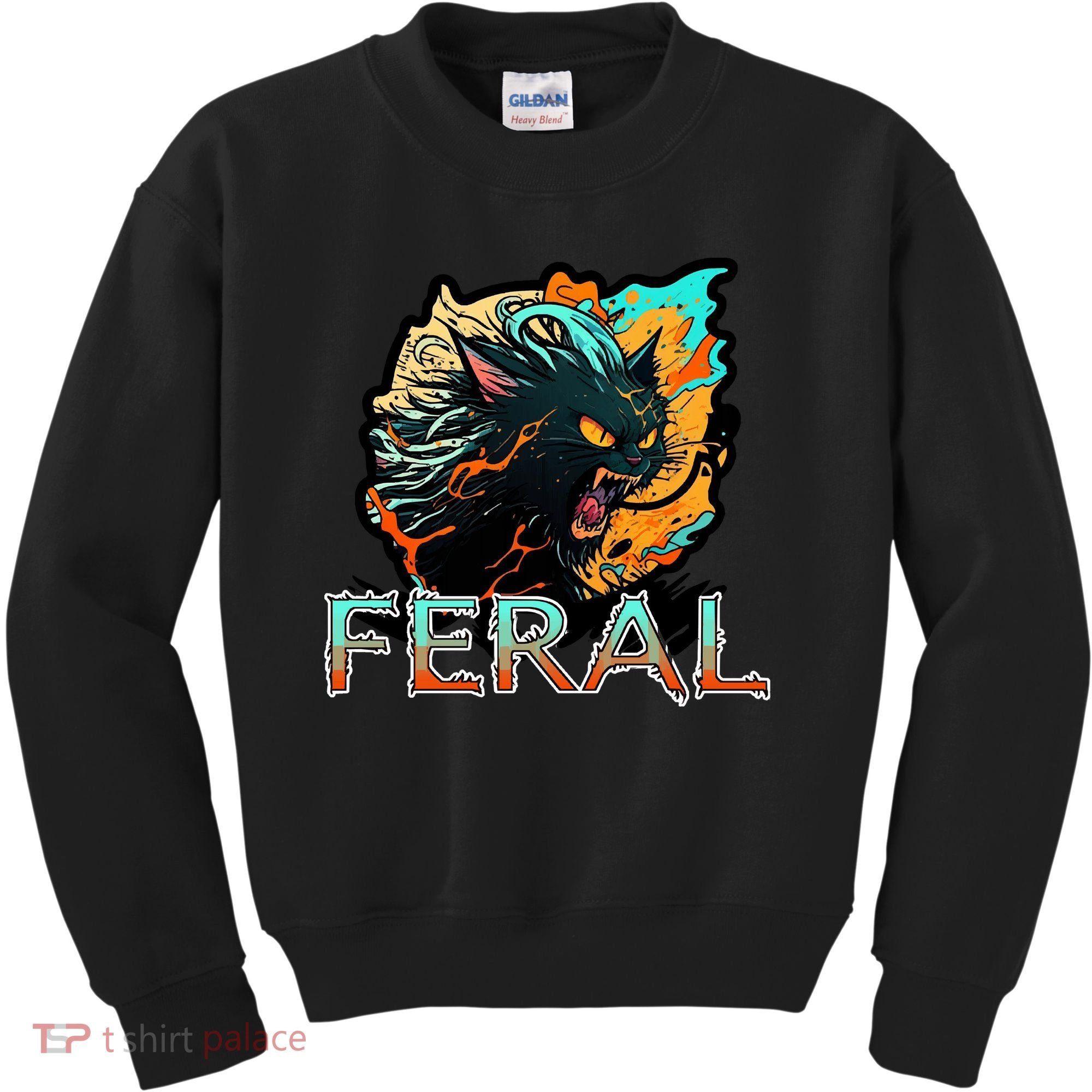 I Am Feral Cat Orange And Yellow Kids Sweatshirt
