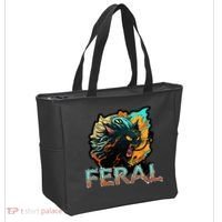 I Am Feral Cat Orange And Yellow Tote Bag thumb 2