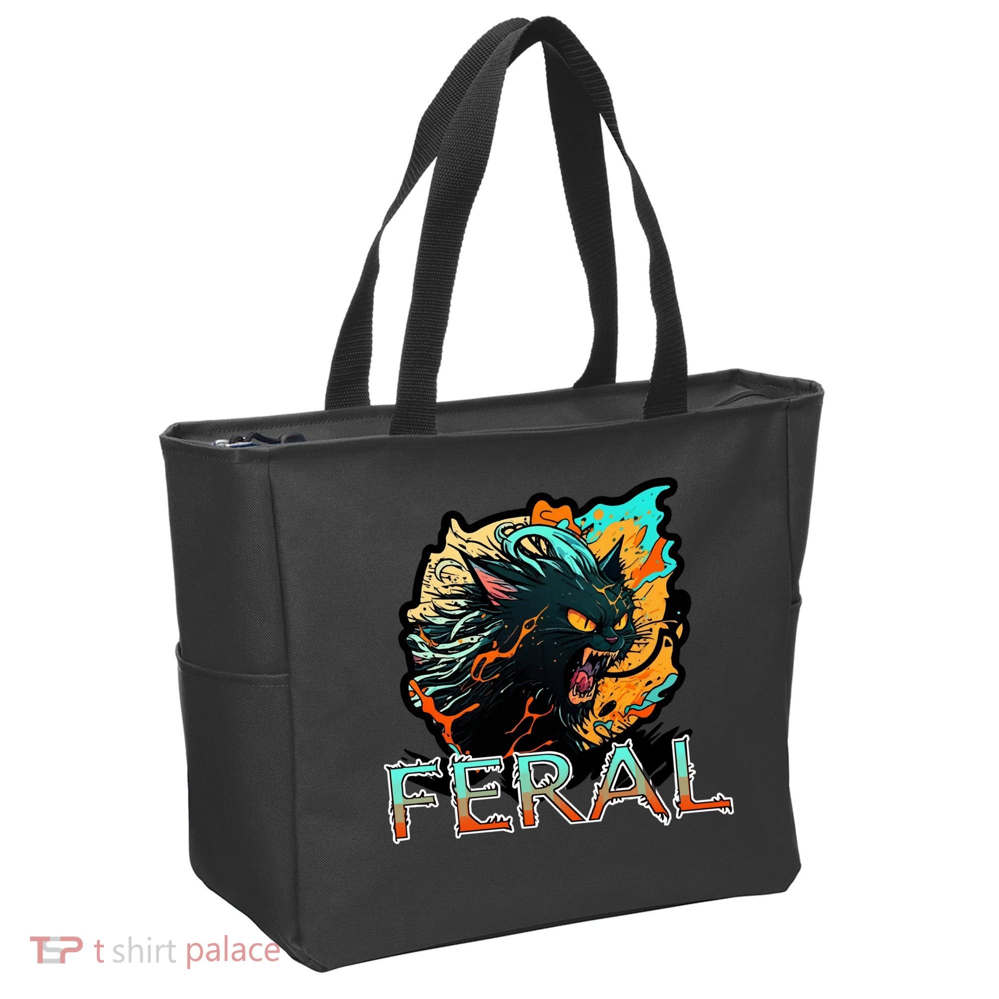 I Am Feral Cat Orange And Yellow Tote Bag