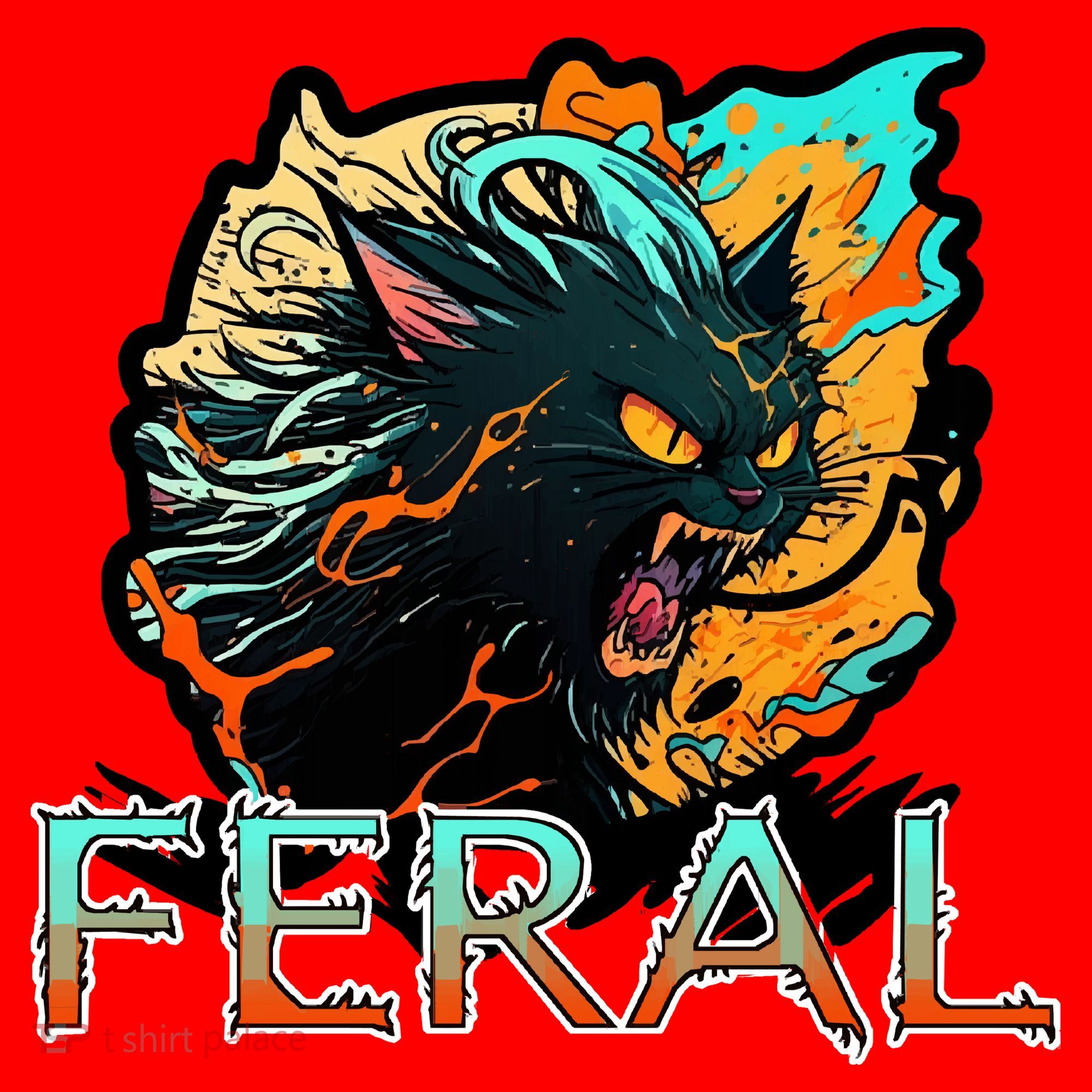 I Am Feral Cat Orange And Yellow Santa Hat