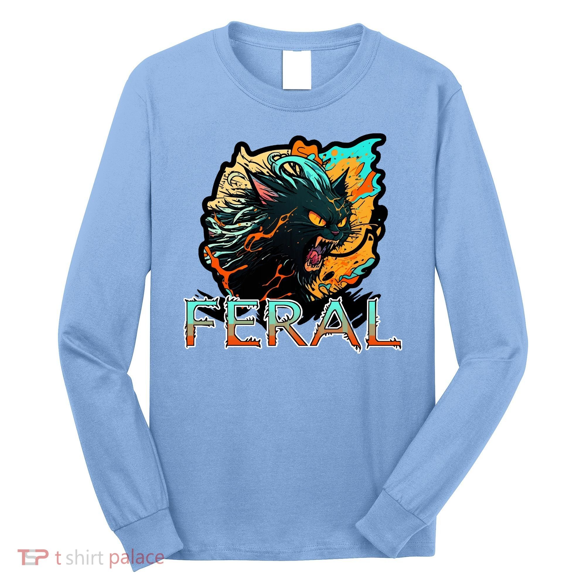 I Am Feral Cat Orange And Yellow Long Sleeve Shirt