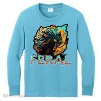 I Am Feral Cat Orange And Yellow Kids Long Sleeve Shirt thumb 0