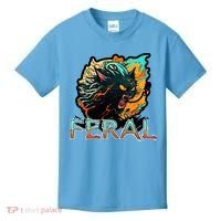 I Am Feral Cat Orange And Yellow Kids T-Shirt thumb 0