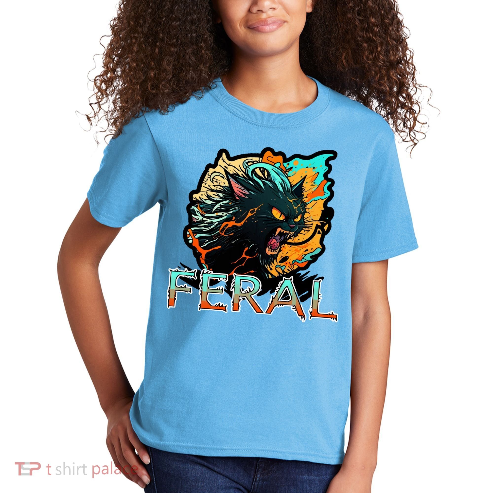 I Am Feral Cat Orange And Yellow Kids T-Shirt