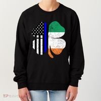 Irish American Flag Police St Patricks Day Saint Paddys Cool Gift Women's Sweatshirt thumb 0