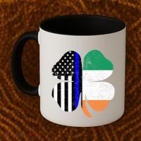 Irish American Flag Police St Patricks Day Saint Paddys Cool Gift Coffee Mug thumb 2