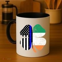 Irish American Flag Police St Patricks Day Saint Paddys Cool Gift Coffee Mug thumb 4