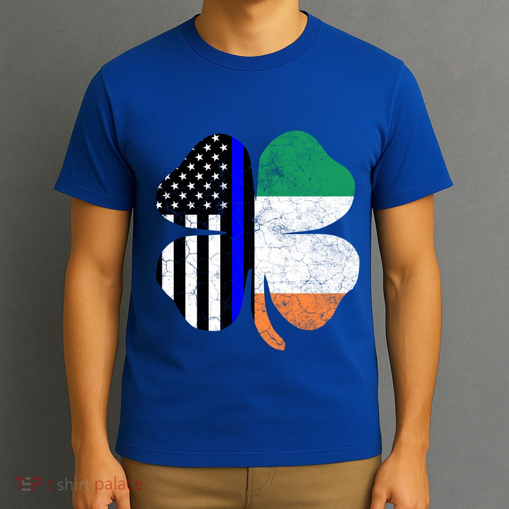 Irish American Flag Police St Patricks Day Saint Paddys Cool Gift T-Shirt