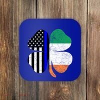 Irish American Flag Police St Patricks Day Saint Paddys Cool Gift Coaster thumb 0
