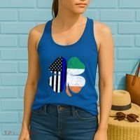Irish American Flag Police St Patricks Day Saint Paddys Cool Gift Women's Tank Top thumb 2