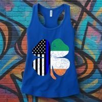 Irish American Flag Police St Patricks Day Saint Paddys Cool Gift Women's Tank Top thumb 3