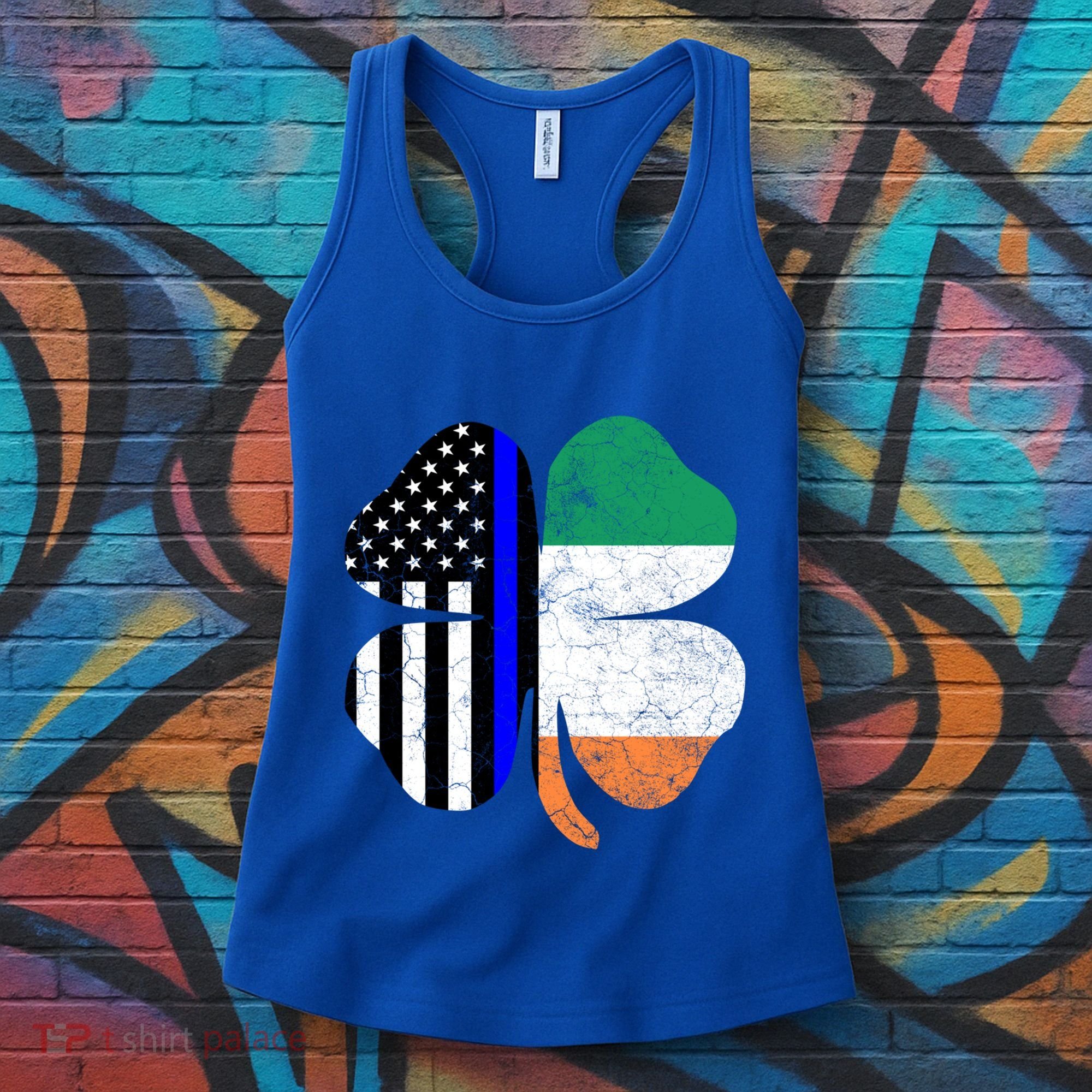 Irish American Flag Police St Patricks Day Saint Paddys Cool Gift Women's Tank Top