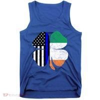 Irish American Flag Police St Patricks Day Saint Paddys Cool Gift Tank Top thumb 0