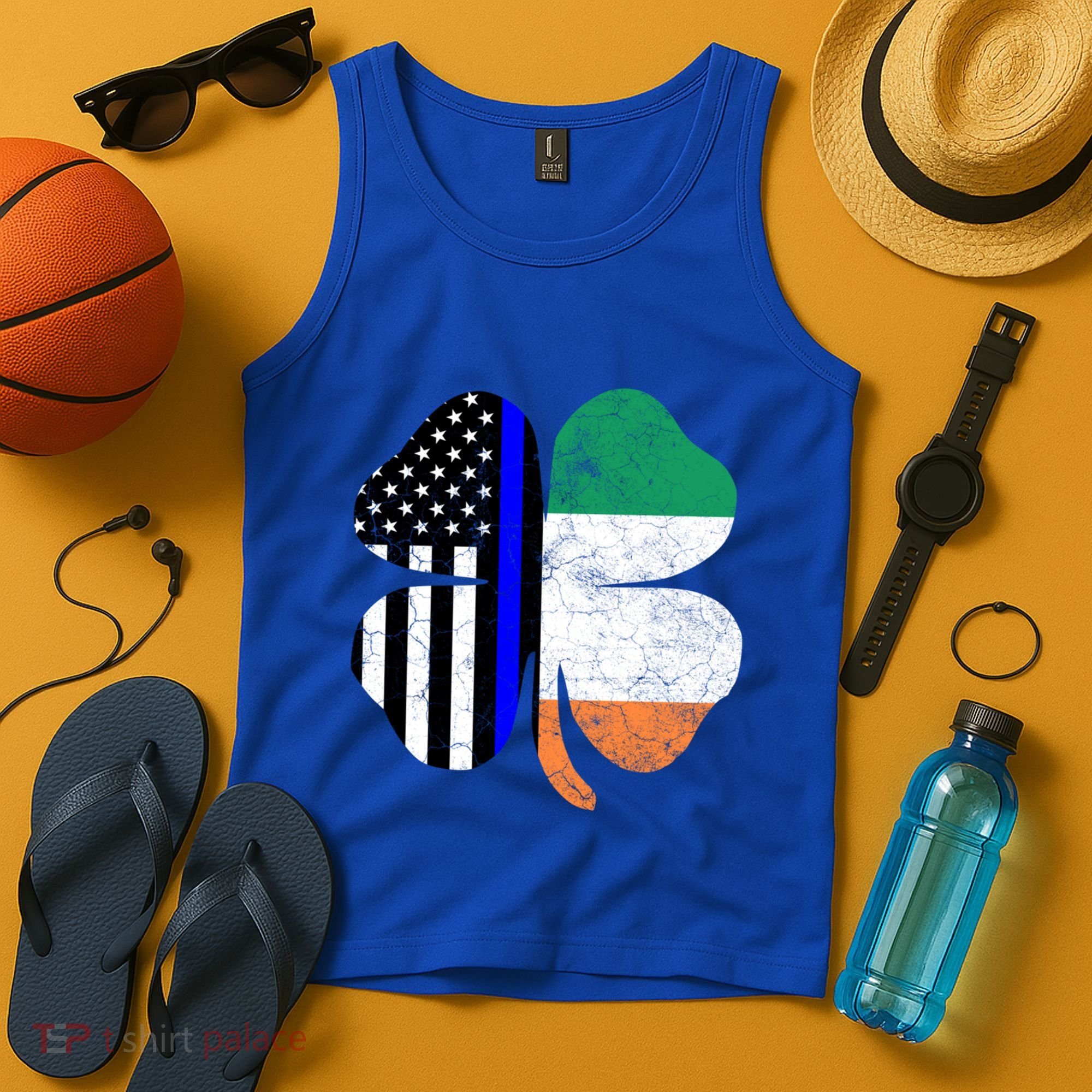 Irish American Flag Police St Patricks Day Saint Paddys Cool Gift Tank Top