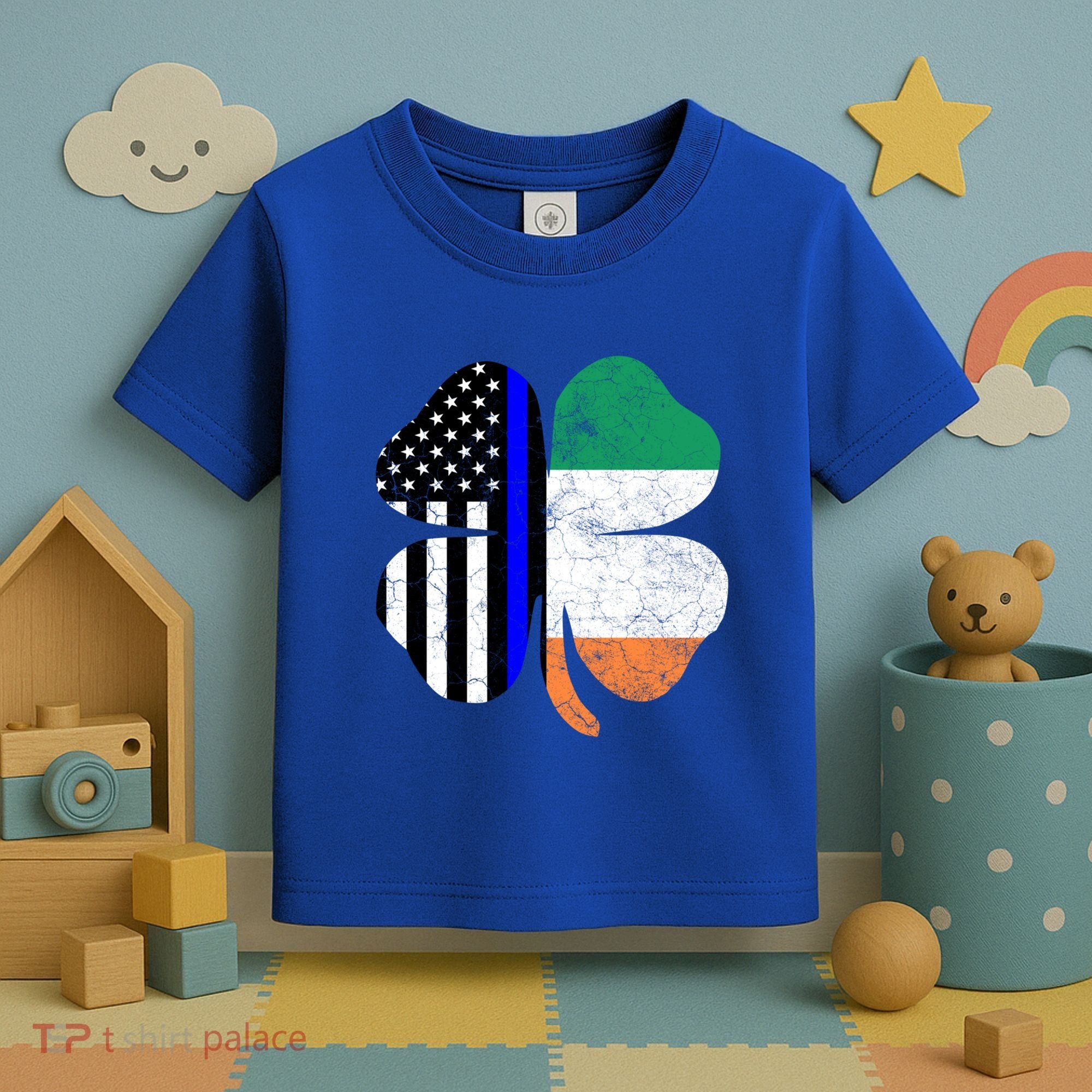Irish American Flag Police St Patricks Day Saint Paddys Cool Gift Toddler T-Shirt