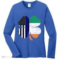 Irish American Flag Police St Patricks Day Saint Paddys Cool Gift Women's Long Sleeve Shirt thumb 0