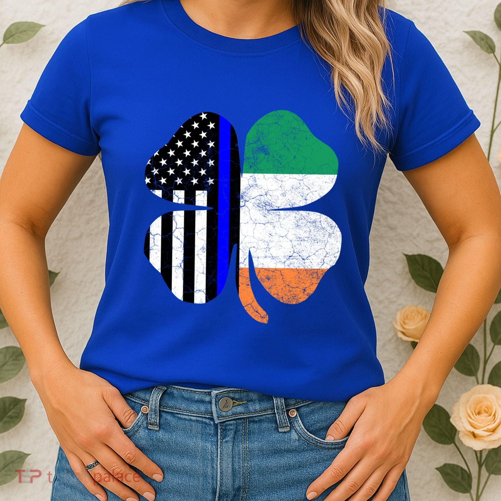 Irish American Flag Police St Patricks Day Saint Paddys Cool Gift Women's T-Shirt