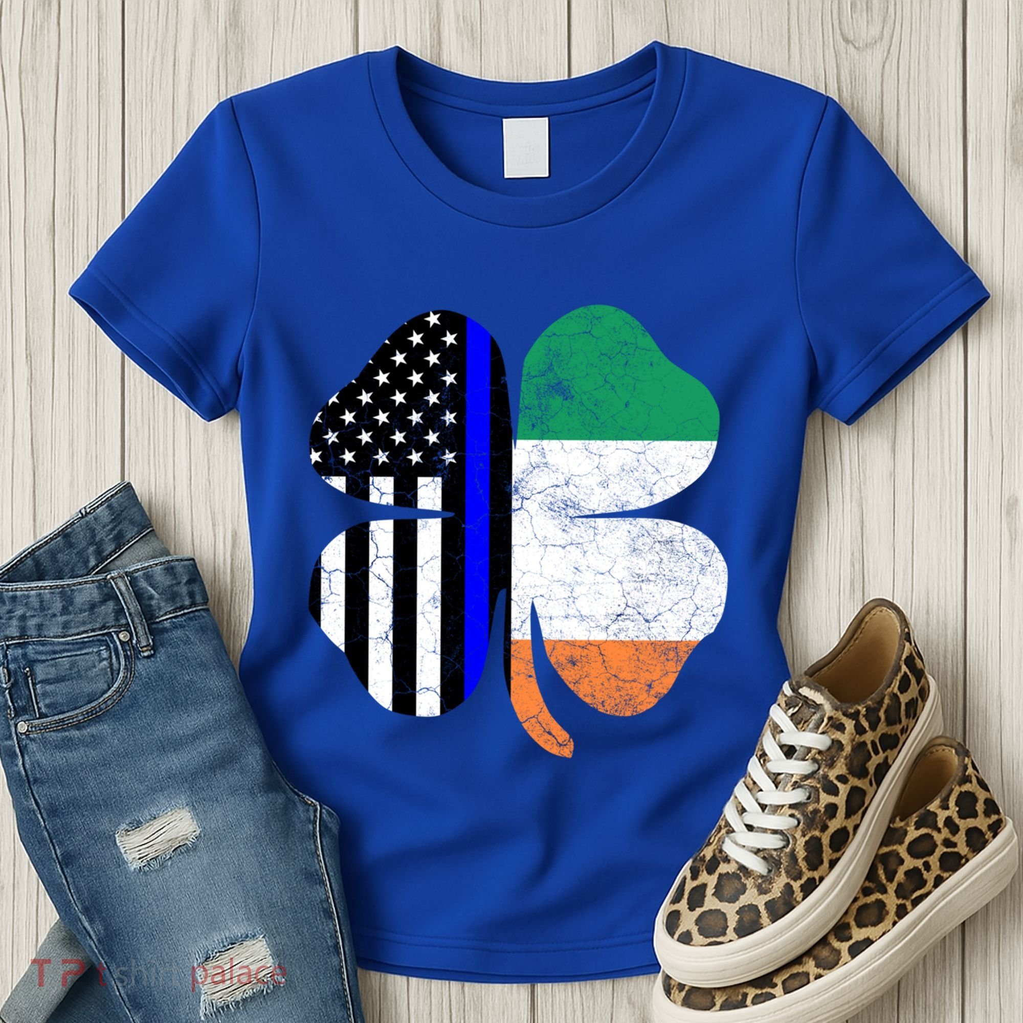 Irish American Flag Police St Patricks Day Saint Paddys Cool Gift Women's T-Shirt