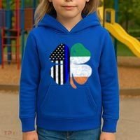 Irish American Flag Police St Patricks Day Saint Paddys Cool Gift Kids Hoodie thumb 3