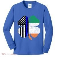 Irish American Flag Police St Patricks Day Saint Paddys Cool Gift Kids Long Sleeve Shirt thumb 0