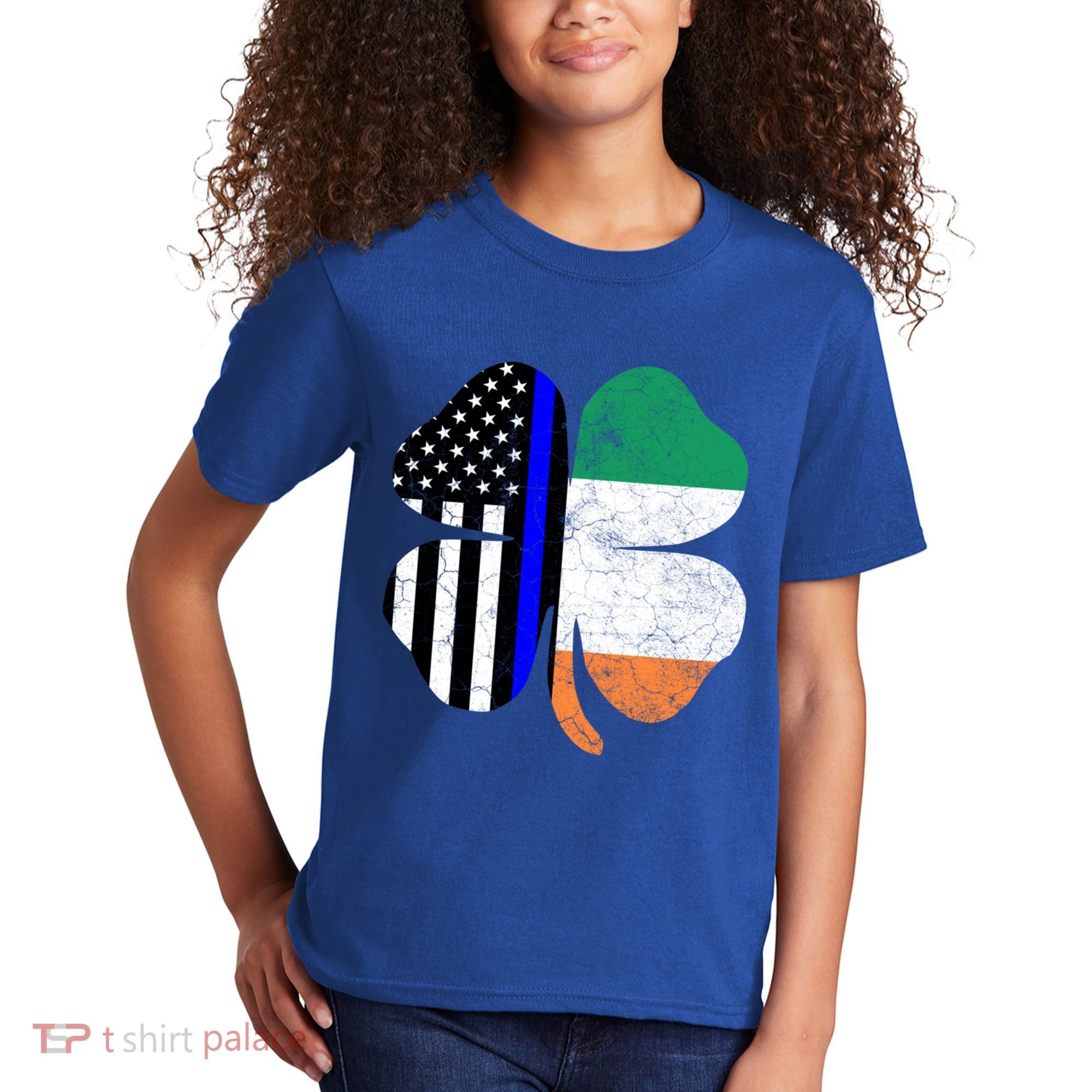 Irish American Flag Police St Patricks Day Saint Paddys Cool Gift Kids T-Shirt