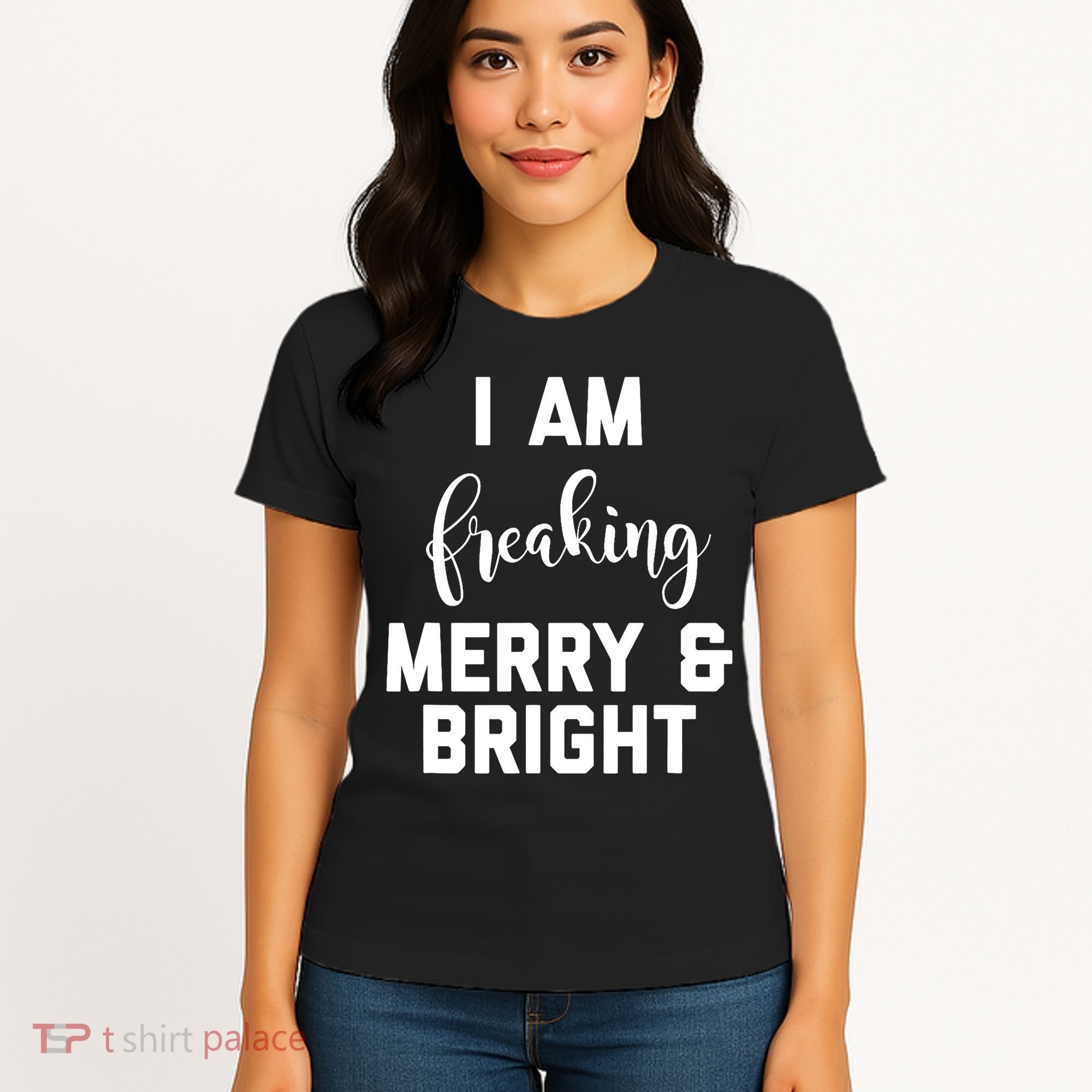 I Am Freaking Merry And Bright Bad Mom Women's T-Shirt