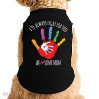 Ill Always Fight For You Ausome Mom Autism Awareness Doggie Tank thumb 0