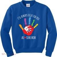 Ill Always Fight For You Ausome Mom Autism Awareness Kids Sweatshirt thumb 0