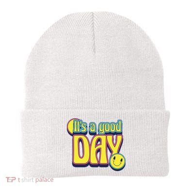 It's A Good Day Retro Positive Happy Beanie