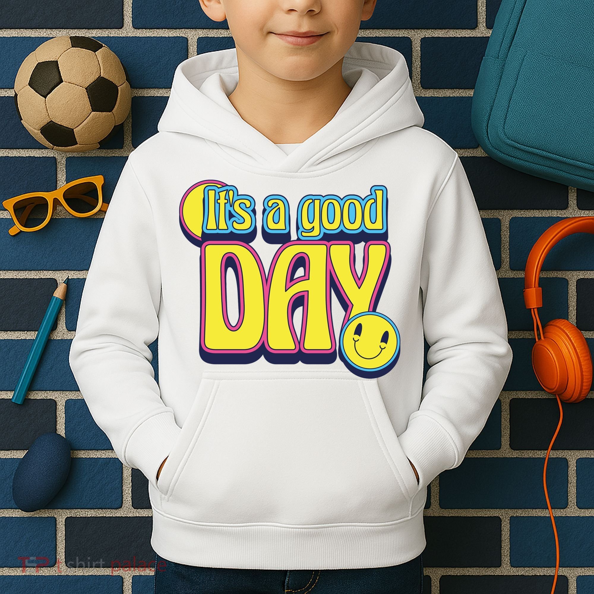 It's A Good Day Retro Positive Happy Kids Hoodie
