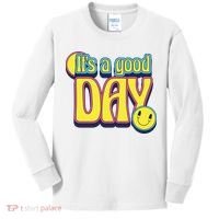 It's A Good Day Retro Positive Happy Kids Long Sleeve Shirt thumb 0