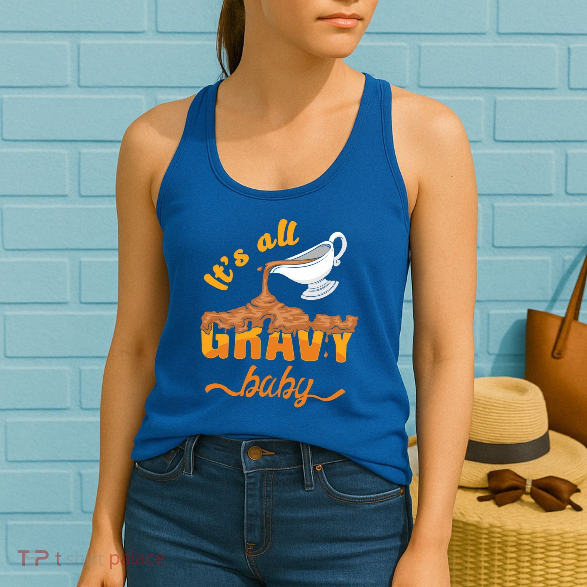 It's All Gravy Baby Funny Thanksgiving Dinner Gravy Boat Cute Gift Women's Tank Top