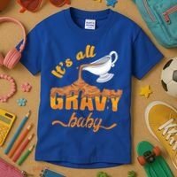 It's All Gravy Baby Funny Thanksgiving Dinner Gravy Boat Cute Gift Kids T-Shirt thumb 3