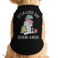 Its A Good Day To Read Book Lover Cute Pig And Elephant Doggie Tank thumb 0