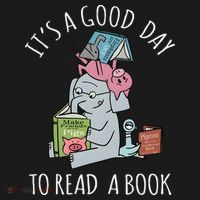 Its A Good Day To Read Book Lover Cute Pig And Elephant Doggie Tank thumb 4