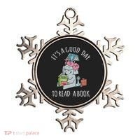 Its A Good Day To Read Book Lover Cute Pig And Elephant Ornament thumb 0