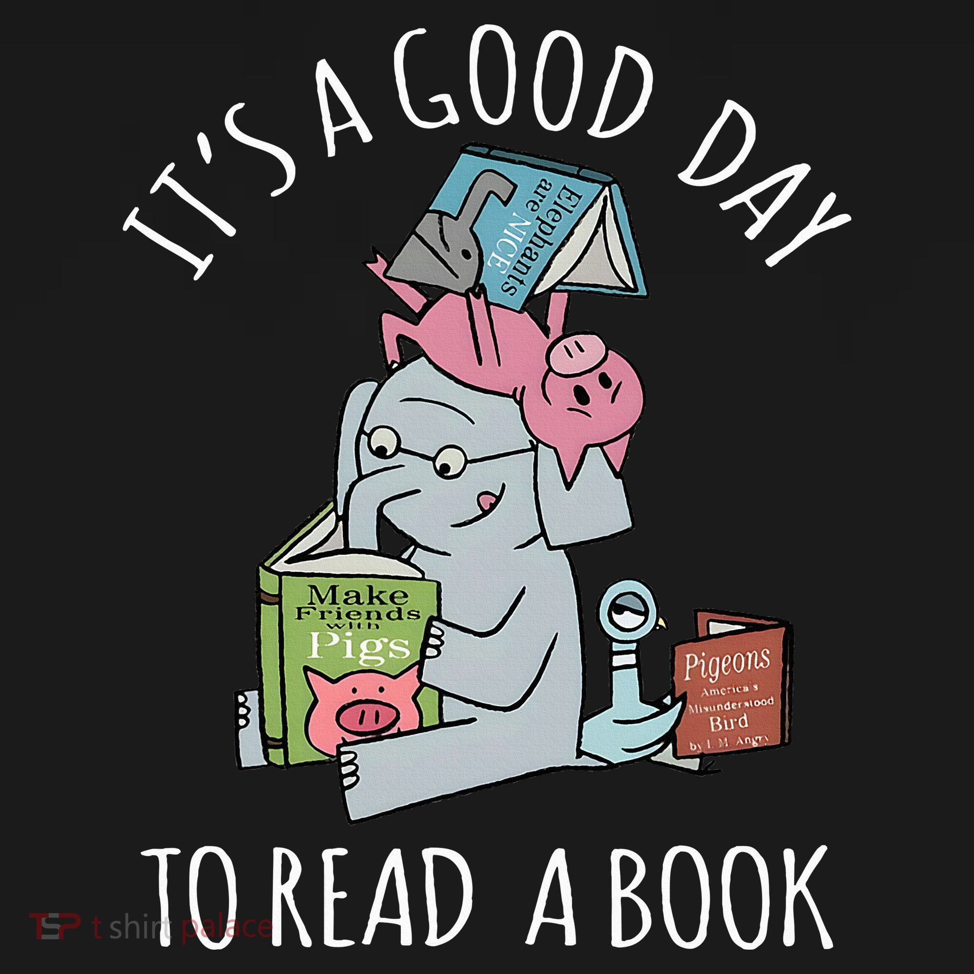 Its A Good Day To Read Book Lover Cute Pig And Elephant Ornament