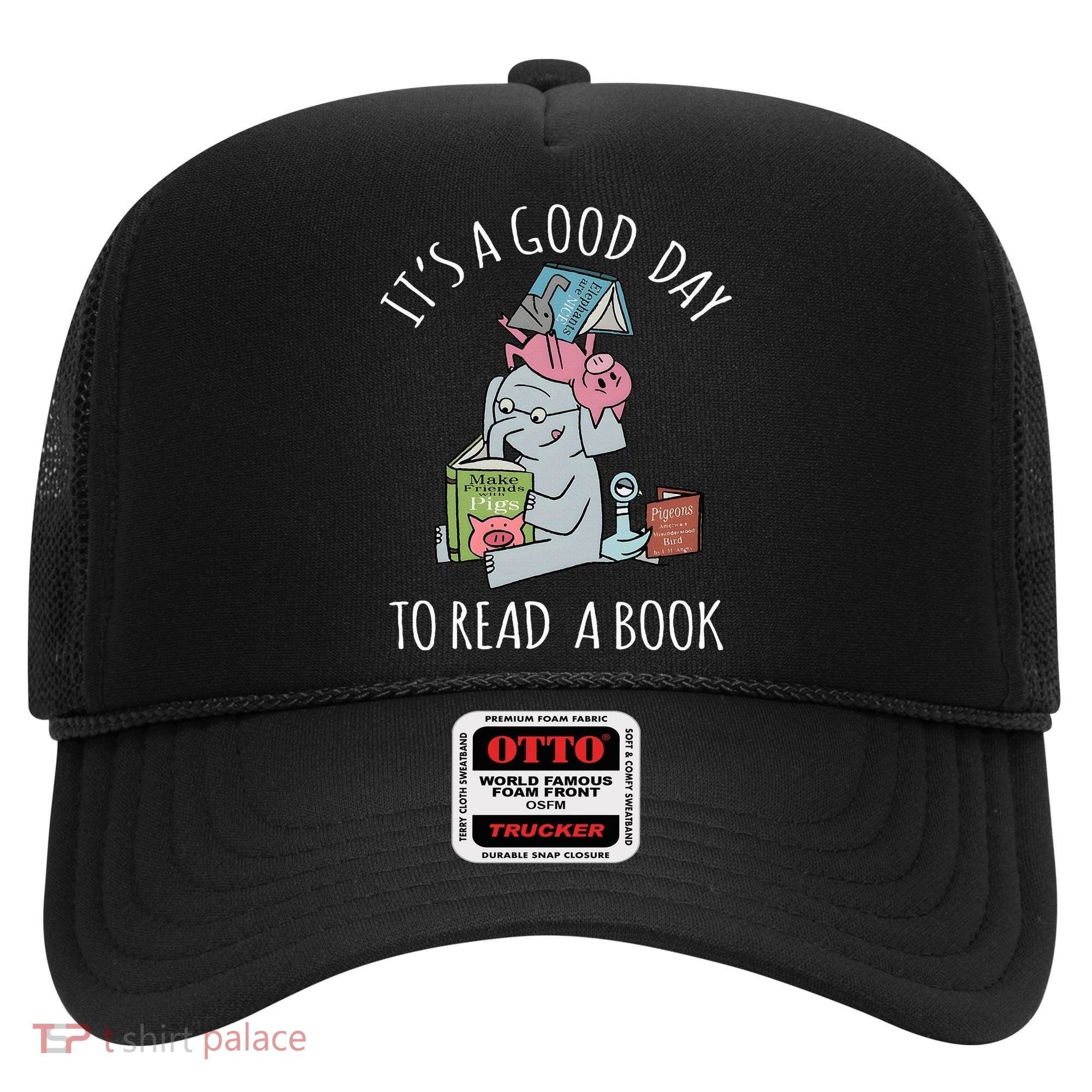 Its A Good Day To Read Book Lover Cute Pig And Elephant Hat