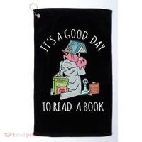 Its A Good Day To Read Book Lover Cute Pig And Elephant Golf Towel thumb 0
